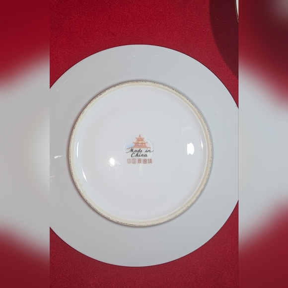 Vintage Chinese Bone China Demitasse Floral Saucer Set of 5 Made In China - Picture 5 of 7